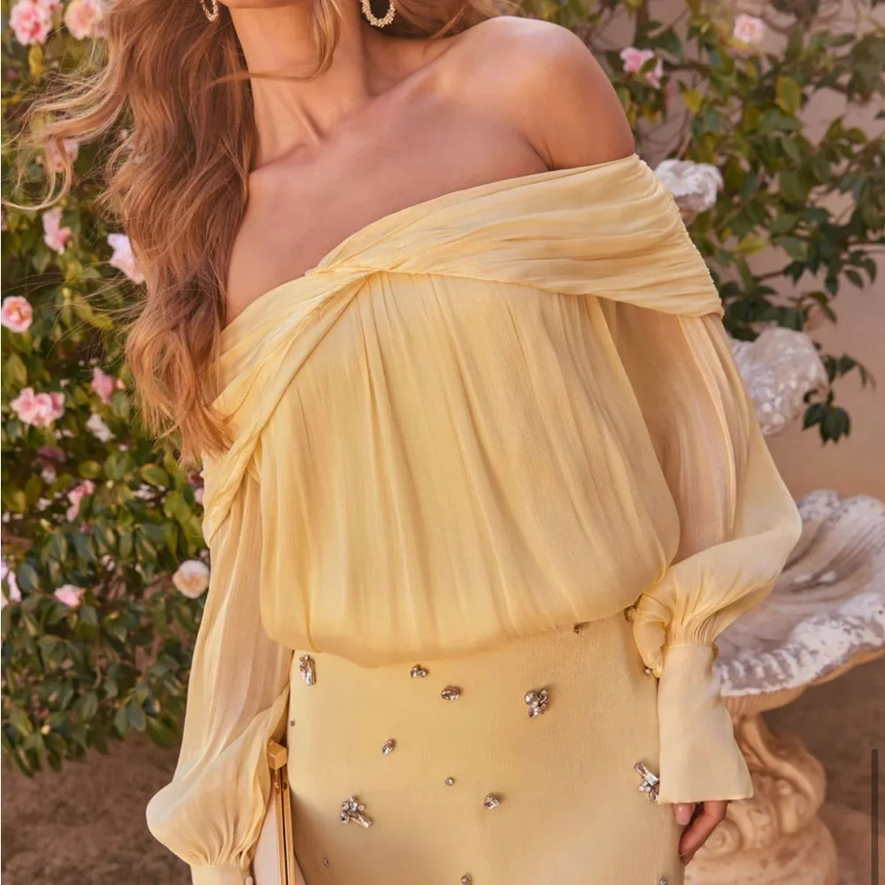 NWOT Vici Dellie Pleated Off The Shoulder Top - Picture 5 of 10